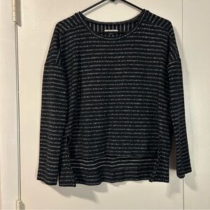 Madewell Marled Striped Long Sleeve Black and Gray Women’s Size Small